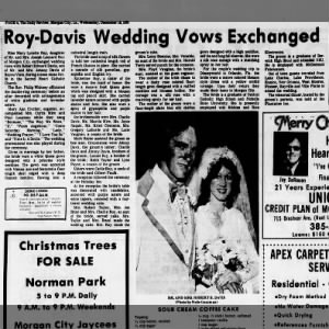 Marriage of Roy / Davis